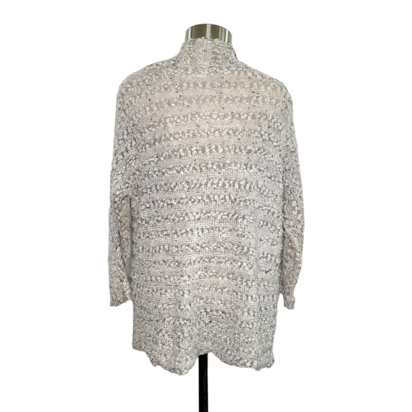 Cato Women's Size S Nubby Mixed Texture Gray Metallic Open Cardigan Sweater - Picture 4 of 9